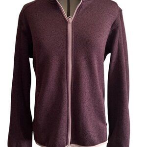 Ocean + Coast Womens Purple Full-Zip Sweater Jacket Fleece Inner Size S Warm